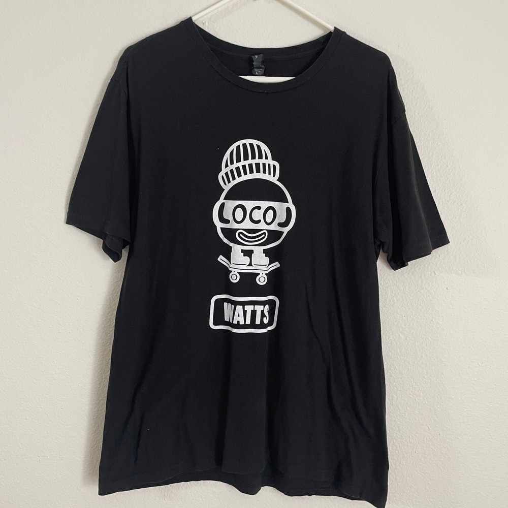 District Loco Watts Graphic Tee Black Cotton T-Shirt Roy Choi Urban Foodie Men L